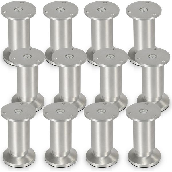 Tolletour Set Di 12 Gambe Per Mobili Set Di Gambe Per Tavoli Gambe Per Divani Gambe Per Letti Gambe Per Divani Gambe Per Armadi Gambe Per Mobili Alluminio 4X150Mm-image