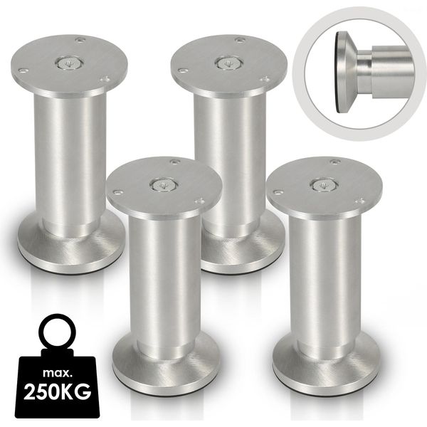 Tolletour Set Di 8 Gambe Per Mobili Set Di Gambe Per Tavoli Gambe Per Divani Gambe Per Letti Gambe Per Divani Gambe Per Armadi Gambe Per Mobili Alluminio 4X180Mm-image