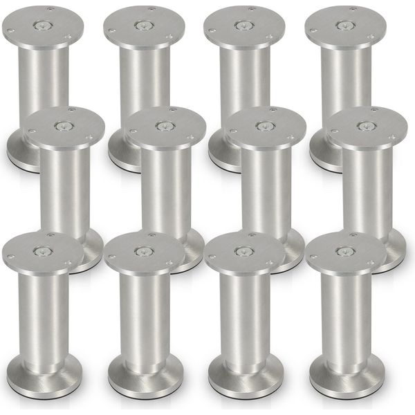 Tolletour Set Di 12 Gambe Per Mobili Set Di Gambe Per Tavoli Gambe Per Divani Gambe Per Letti Gambe Per Divani Gambe Per Armadi Gambe Per Mobili Alluminio 4X180Mm-image
