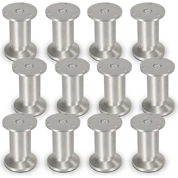 Clanmacy Set Di 12 Gambe Per Mobili Set Di Gambe Per Tavoli Gambe Per Divani Gambe Per Letti Gambe Per Divani Gambe Per Mobili Gambe Per Mobili Alluminio 4X120Mm-image