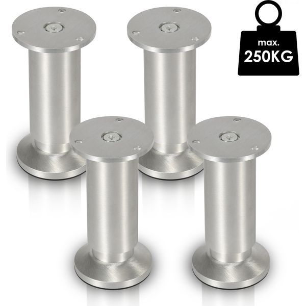 Bettizia Set Di 4 Gambe Per Mobili Set Di Gambe Per Tavoli Gambe Per Divani Gambe Per Letti Gambe Per Divani Gambe Per Armadi Gambe Per Mobili Alluminio 4X180Mm-image