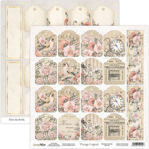 Scrapboys 30X30Cm Carta Bifacciale Per Scrapbooking Vintage Legend 06-image