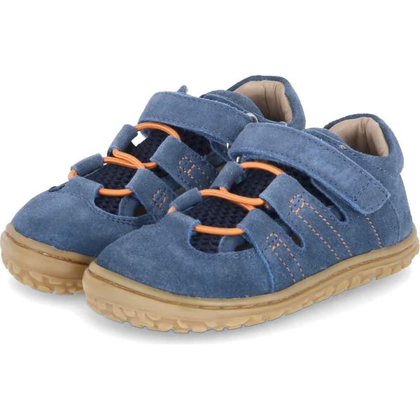 Lurchi Barefoot Sandali Bambino Camminatori A Piedi Nudi Scarpe Naffi Camoscio Blu Dimensioni: 23-image