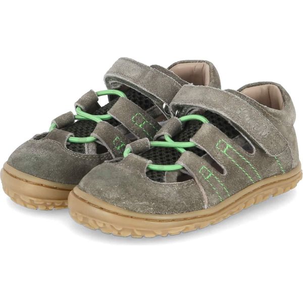 Lurchi Barefoot Ragazzi Sandali Bambino Camminatori A Piedi Nudi Scarpe Naffi Camoscio Verde Dimensioni: 23-image