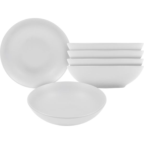 1.06 Piatto Fondo In Bianco Opaco - Set Di 6 / Ø 20,5 Cm - Piatto Fondo (6 / 20,5 Cm)-image