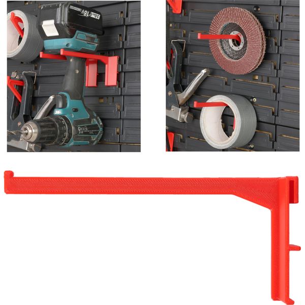 10 X Portautensili Gancio A Parete Lungo 12 Cm Per Piastra Portautensili Bottiglia Officina-image
