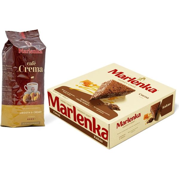 Marlenka® Duopack - Torta Al Miele Al Cacao (1 X 800 G) + Caffè Crema (1 X 500 G) - Chicchi Di Caffè-image