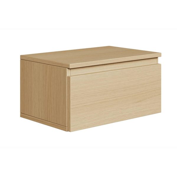Selsey Bemmi - Comodino A Parete Con Cassetto, Rovere Lindberg, 49 Cm-image