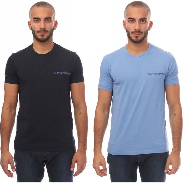 Emporio Armani - T-Shirt Da Uomo (2 Pezzi) GT188 (Xl) (Nero/Blu)-image