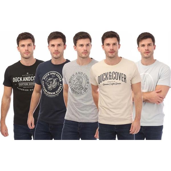 Duck And Cover - Maglietta "Ventmans"" Da Uomo (Confezione Da 5) GT489 (S) (Nero/Navy/Grigio)"-image