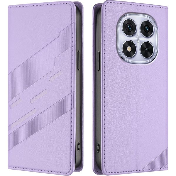 Custodia Per Xiaomi Redmi Note 14 Pro 4G, Custodia A Portafoglio In Finto Cuoio Con Slot Per Schede E Funzione Stand Violett-image
