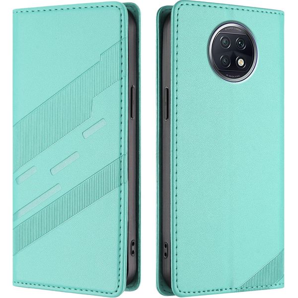 Custodia Per Xiaomi Redmi Note 9T, Custodia A Portafoglio In Finto Cuoio Con Slot Per Schede E Funzione Stand TüRkis-image
