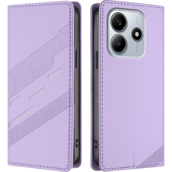 Custodia Per Xiaomi Redmi Note 14 5G / Poco M7 Pro 5G, Custodia Portafoglio In Finto Cuoio Con Slot Per Schede E Funzione Stand Violett-image