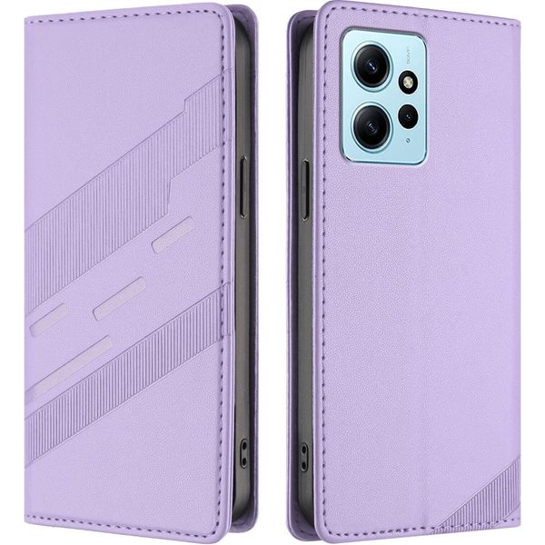 Custodia Per Xiaomi Redmi Note 12 4G, Custodia Portafoglio In Finto Cuoio Con Slot Per Schede E Funzione Stand Violett-image