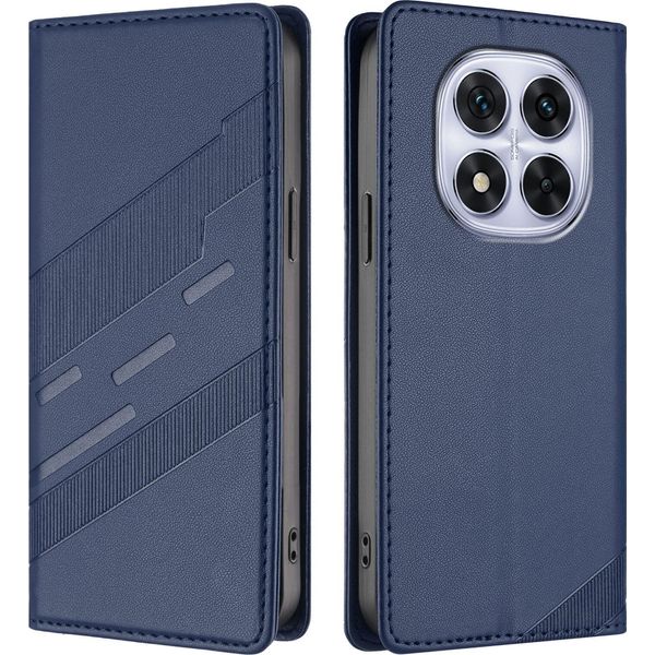 Custodia Per Xiaomi Redmi Note 14 Pro 5G/Note 14 Pro+ 5G/Poco X7, Custodia A Portafoglio In Finto Cuoio Con Slot Per Schede E Funzione Stand Blau-image