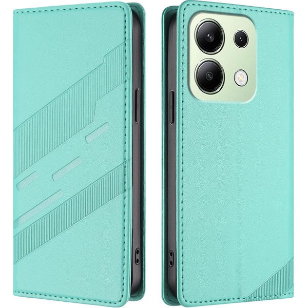 Custodia Per Xiaomi Redmi Note 13 4G, Custodia A Portafoglio In Finto Cuoio Con Slot Per Schede E Funzione Stand TüRkis-image