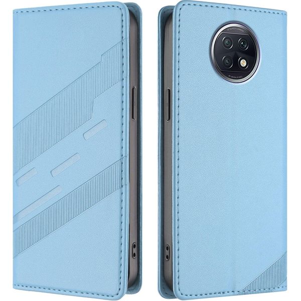 Custodia Per Xiaomi Redmi Note 9T, Custodia Portafoglio In Finto Cuoio Con Slot Per Schede E Funzione Stand Hellblau-image