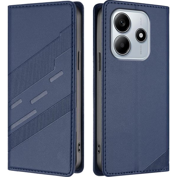 Custodia Per Xiaomi Redmi Note 14 4G, Custodia A Portafoglio In Finto Cuoio Con Slot Per Schede E Funzione Stand Blau-image