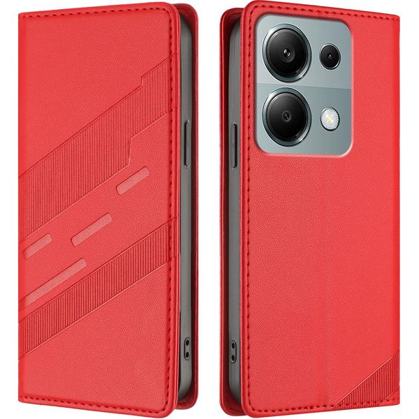 Custodia Per Xiaomi Redmi Note 13 Pro 4G/Poco M6 Pro 4G, Custodia A Portafoglio In Finto Cuoio Con Slot Per Schede E Funzione Stand Rot-image