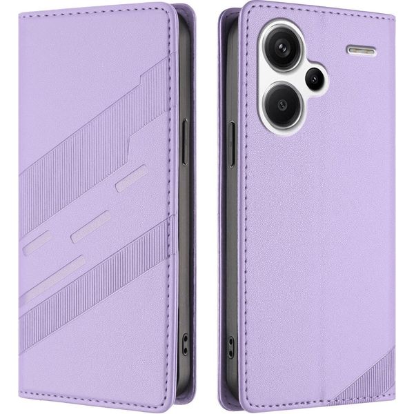 Custodia Per Xiaomi Redmi Note 13 Pro+ 5G, Custodia A Portafoglio In Finto Cuoio Con Slot Per Schede E Funzione Stand Violett-image
