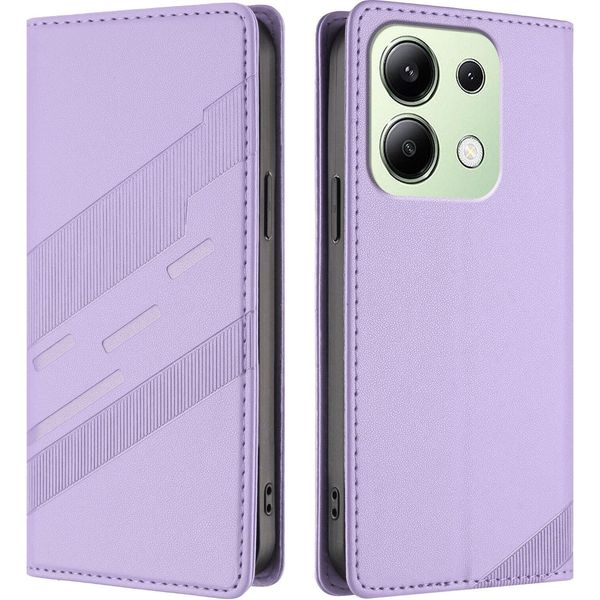 Custodia Per Xiaomi Redmi Note 13 4G, Custodia A Portafoglio In Finto Cuoio Con Slot Per Schede E Funzione Stand Violett-image