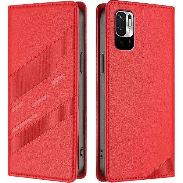 Custodia Per Xiaomi Redmi Note 10 5G/Poco M3 Pro, Custodia Portafoglio In Finto Cuoio Con Slot Per Schede E Funzione Stand Rot-image
