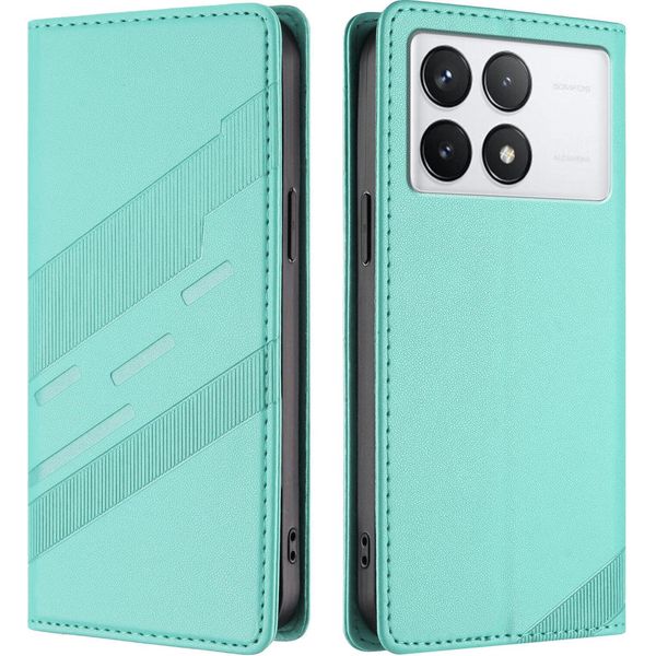 Custodia Per Xiaomi Redmi K70 Ultra, Custodia A Portafoglio In Finto Cuoio Con Slot Per Schede E Funzione Stand TüRkis-image