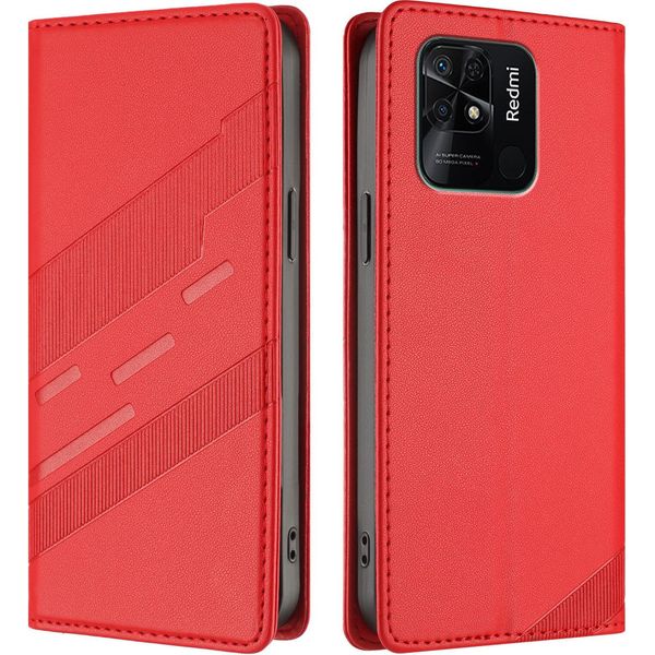 Custodia Per Xiaomi Redmi 10C/Poco C40, Custodia A Portafoglio In Finto Cuoio Con Slot Per Schede E Funzione Stand Rot-image