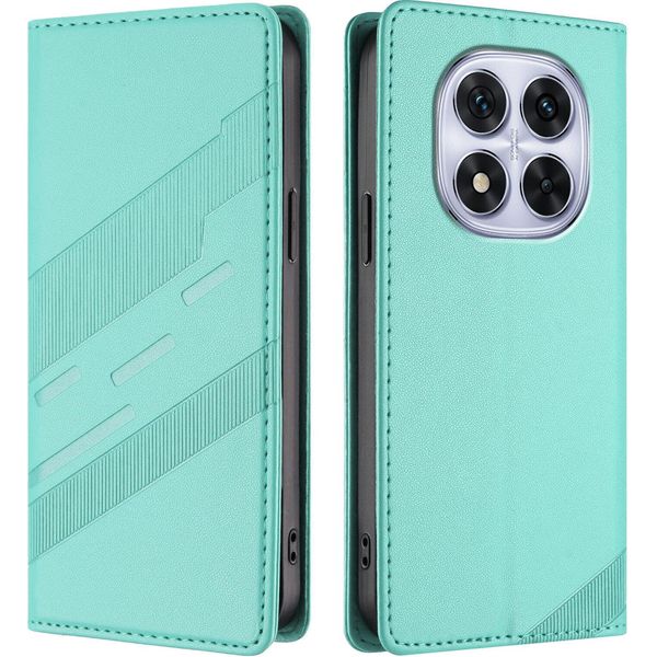 Custodia Per Xiaomi Redmi Note 14 Pro 4G, Custodia A Portafoglio In Finto Cuoio Con Slot Per Schede E Funzione Stand TüRkis-image