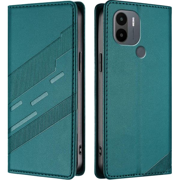 Custodia Per Xiaomi Redmi A/Redmi A2+/Poco C50/Poco C51, Custodia A Portafoglio In Finto Cuoio Con Slot Per Carte E Funzione Stand GrüN-image