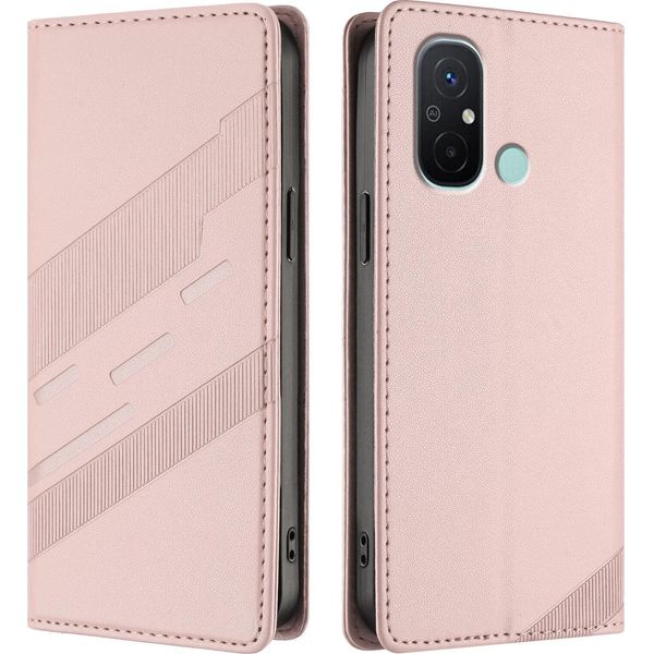 Custodia Per Xiaomi Redmi 12C/Redmi 11A/Poco C55, Custodia Portafoglio In Finto Cuoio Con Slot Per Schede E Funzione Stand Rosa-image