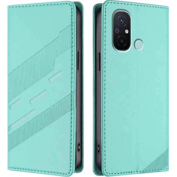 Custodia Per Xiaomi Redmi 12C/Redmi 11A/Poco C55, Custodia A Portafoglio In Finto Cuoio Con Slot Per Carte E Funzione Stand TüRkis-image