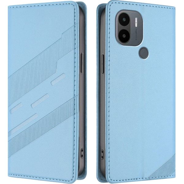 Custodia Per Xiaomi Redmi A/Redmi A2+/Poco C50/Poco C51, Custodia A Portafoglio In Finto Cuoio Con Slot Per Schede E Funzione Stand Hellblau-image