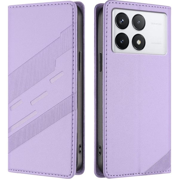 Custodia Per Xiaomi Redmi K70 Ultra, Custodia A Portafoglio In Finto Cuoio Con Slot Per Schede E Funzione Stand Violett-image