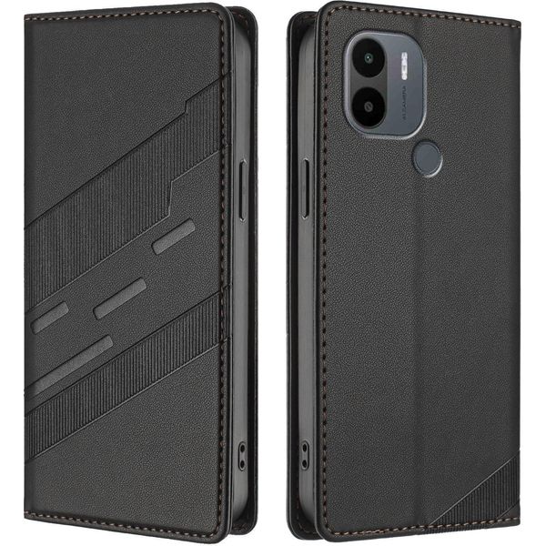 Custodia Per Xiaomi Redmi A/Redmi A2+/Poco C50/Poco C51, Custodia A Portafoglio In Finto Cuoio Con Slot Per Schede E Funzione Stand Schwarz-image