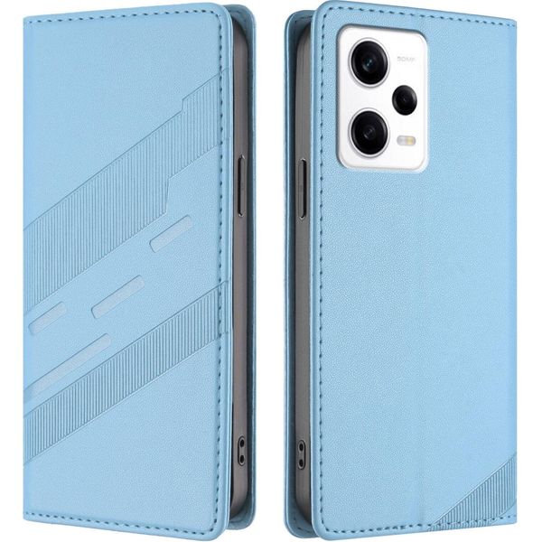 Custodia Per Xiaomi Poco X5 Pro, Custodia A Portafoglio In Finto Cuoio Con Slot Per Carte E Funzione Stand Hellblau-image