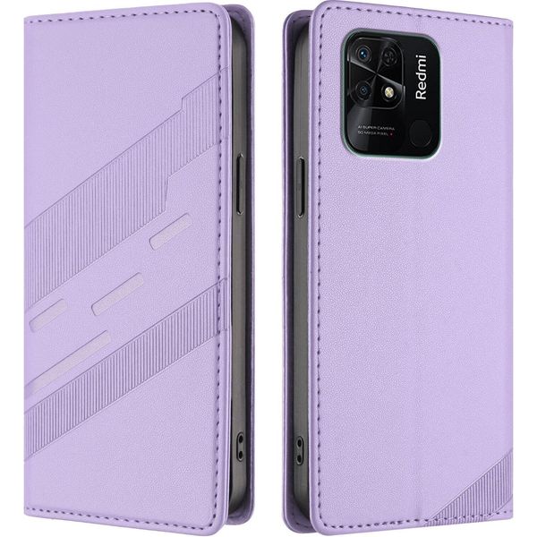 Custodia Per Xiaomi Redmi 10C/Poco C40, Custodia A Portafoglio In Finto Cuoio Con Slot Per Schede E Funzione Stand Violett-image