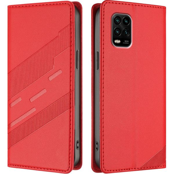 Custodia Per Xiaomi Mi 10 Lite, Custodia A Portafoglio In Finto Cuoio Con Slot Per Schede E Funzione Stand Rot-image