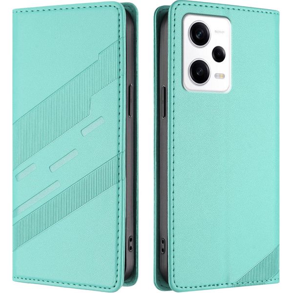 Custodia Per Xiaomi Poco X5 Pro, Custodia A Portafoglio In Finto Cuoio Con Slot Per Carte E Funzione Stand TüRkis-image