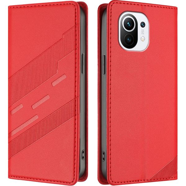 Custodia Per Xiaomi Mi 11, Custodia A Portafoglio In Finto Cuoio Con Slot Per Schede E Funzione Stand Rot-image