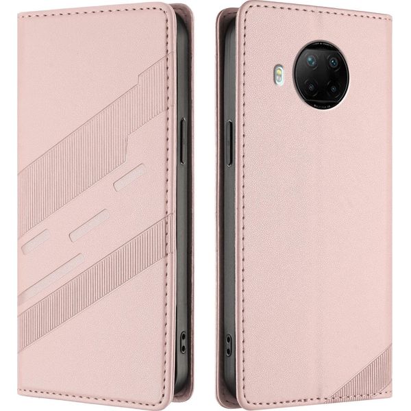 Custodia Per Xiaomi Mi 10T Lite 5G, Custodia Portafoglio In Finto Cuoio Con Slot Per Schede E Funzione Stand Rosa-image