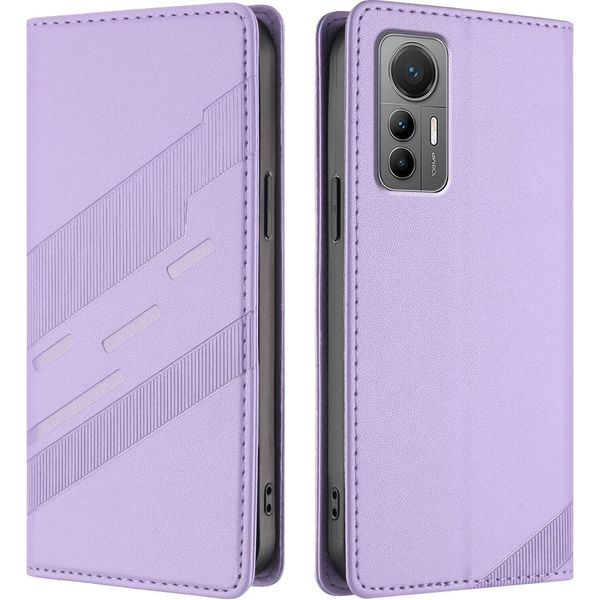 Custodia Per Xiaomi 12 Lite, Custodia A Portafoglio In Finto Cuoio Con Slot Per Schede E Funzione Stand Violett-image