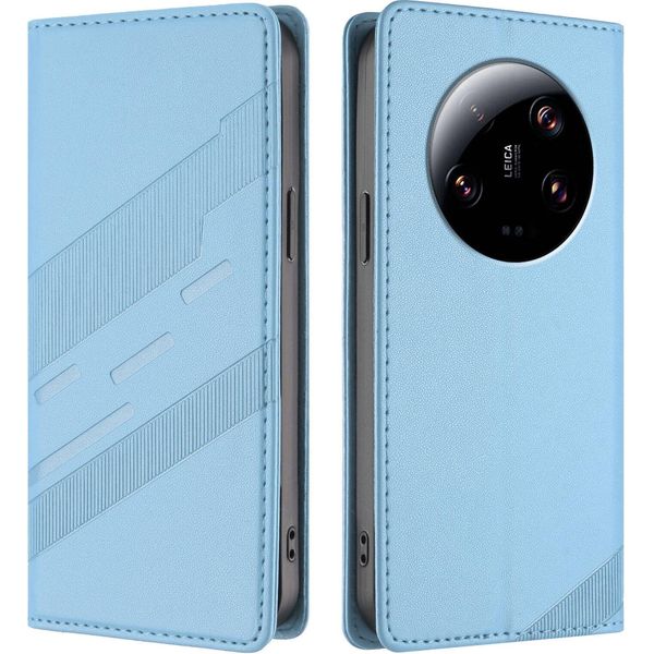 Custodia Per Xiaomi 13 Ultra, Custodia A Portafoglio In Finto Cuoio Con Slot Per Schede E Funzione Stand Hellblau-image