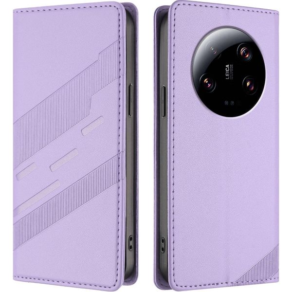 Custodia Per Xiaomi 13 Ultra, Custodia A Portafoglio In Finto Cuoio Con Slot Per Schede E Funzione Stand Violett-image