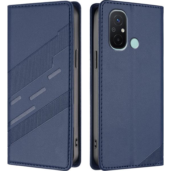 Custodia Per Xiaomi Redmi 12C/Redmi 11A/Poco C55, Custodia A Portafoglio In Finto Cuoio Con Slot Per Schede E Funzione Stand Blau-image