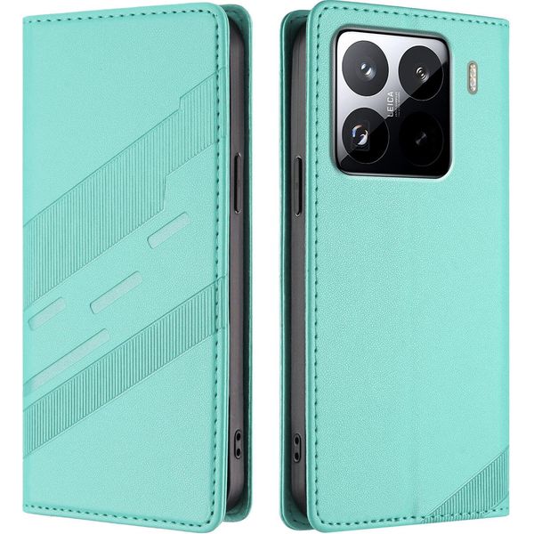 Custodia Per Xiaomi 15 Pro, Custodia A Portafoglio In Finto Cuoio Con Slot Per Schede E Funzione Stand TüRkis-image