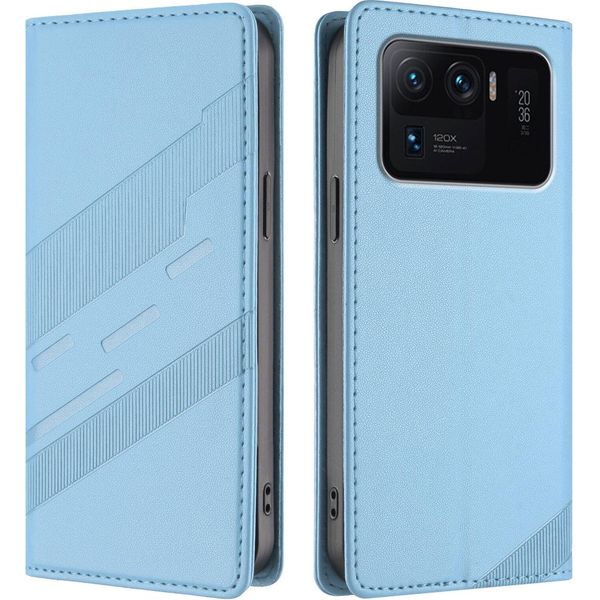 Custodia Per Xiaomi Mi 11 Ultra, Custodia A Portafoglio In Finto Cuoio Con Slot Per Schede E Funzione Stand Hellblau-image