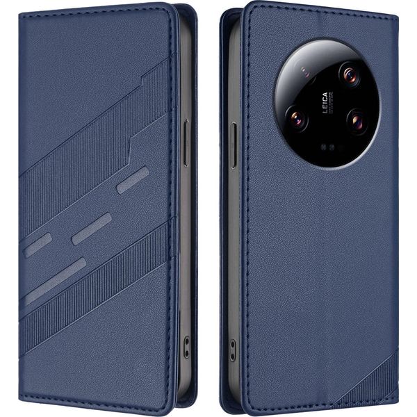 Custodia Per Xiaomi 13 Ultra, Custodia A Portafoglio In Finto Cuoio Con Slot Per Schede E Funzione Stand Blau-image