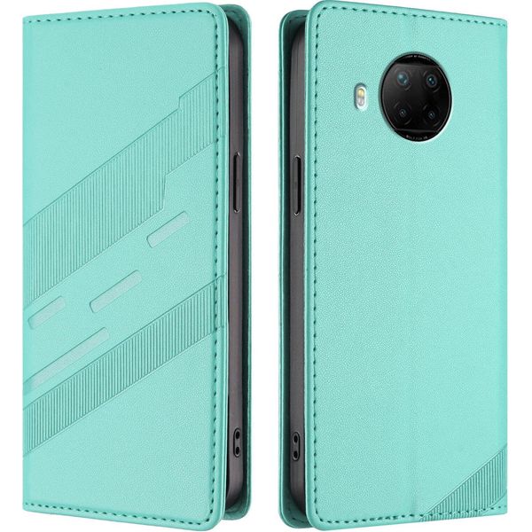 Custodia Per Xiaomi Mi 10T Lite 5G, Custodia A Portafoglio In Finto Cuoio Con Slot Per Schede E Funzione Stand TüRkis-image