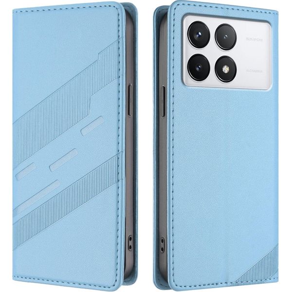 Custodia Per Xiaomi 14T, Custodia A Portafoglio In Finto Cuoio Con Slot Per Schede E Funzione Stand Hellblau-image